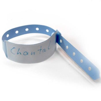 Preview: beschriftbares Patientenarmband blau