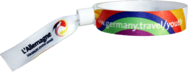 Stoffarmbänder individuell BEDRUCKT | Kunststoffverschluss zum Schieben